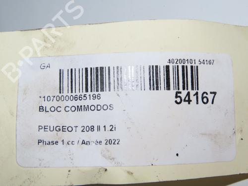 Used Steering column stalk PEUGEOT 208 II (UB_, UP_, UW_, UJ_) 1.2 PureTech 100 (101 hp) 31274354