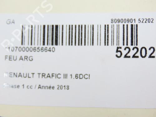 Used Left taillight RENAULT TRAFIC III Van (FG_) 1.6 dCi 125 (FGMH) (125 hp) 28572995