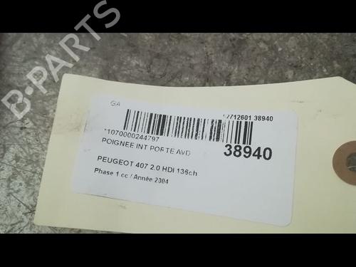 Used Front right interior door handle PEUGEOT 407 (6D_) 2.0 HDi 135 (6DRHRH, 6DRHRE, 6DRHRG, 6DRHRJ) (136 hp) 9609107