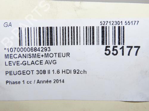Used Front left window mechanism PEUGEOT 308 II (LB_, LP_, LW_, LH_, L3_) 1.6 HDi (92 hp) 32354747