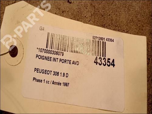 Front right interior door handle PEUGEOT 306 Hatchback (7A, 7C, N3, N5) 1.9 D | BP9617062I14 
