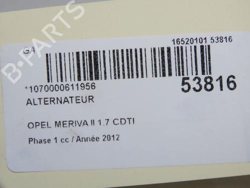 Alternator OPEL MERIVA B MPV (S10) 1.7 CDTI (75) | BP36310364M7  - Image 9