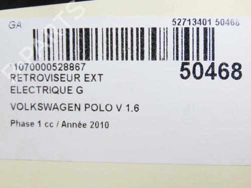 Left mirror VW POLO V (6R1, 6C1) 1.6 TDI | BP28968682C26 