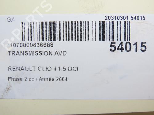 Right front driveshaft RENAULT CLIO II (BB_, CB_) 1.5 dCi (B/CB08) | BP29469699M39 