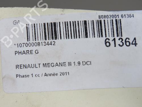 Left headlight RENAULT MEGANE III Hatchback (BZ0/1_, B3_) 1.9 dCi (BZ0N, BZ0J) | BP39893989C28 - Image 6