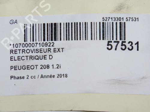 Used Right mirror Right mirror PEUGEOT 208 I (CA_, CC_) 1.2 THP 110 (110 hp) 33059420 33059420