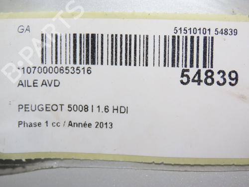 Right front fenders PEUGEOT 5008 (0U_, 0E_) 1.6 HDi | BP28968321C42 