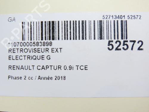 Left mirror RENAULT CAPTUR I (J5_, H5_) 0.9 TCe 90 | BP28968700C26 