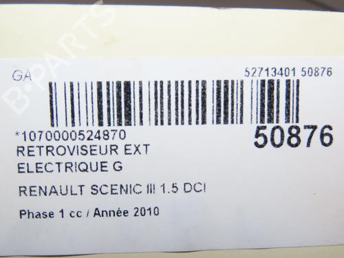 Used Left mirror RENAULT SCÉNIC III (JZ0/1_) 1.5 dCi (106 hp) 28831430