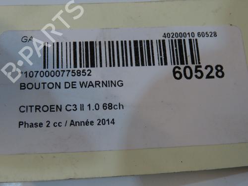 Warning switch CITROËN C3 II (SC_) 1.0 VTi 68 | BP38527451I22 - Image 4