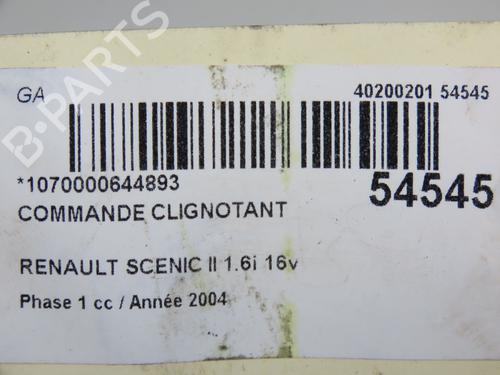 Used Steering column stalk RENAULT SCÉNIC II (JM0/1_) 1.6 (JM0C, JM0J, JM1B) (113 hp) 31077318