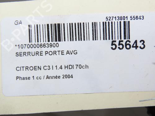 Front left lock CITROËN C3 I (FC_, FN_) 1.4 HDi | BP30164346C98