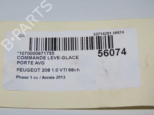 Left front window switch PEUGEOT 208 I (CA_, CC_) 1.0 VTi | BP32457543I27 
