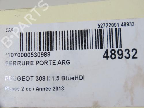 Rear left lock PEUGEOT 308 II (LB_, LP_, LW_, LH_, L3_) 1.5 BlueHDI 100 | BP19668727C100