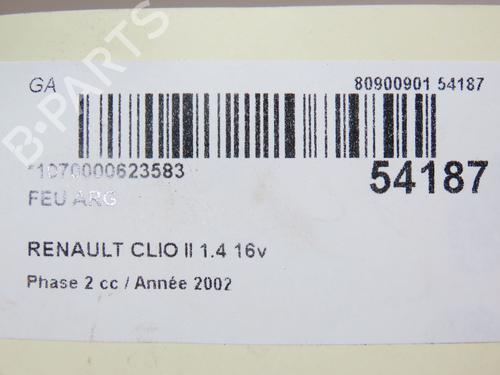 Venstre baglygte RENAULT CLIO II (BB_, CB_) 1.4 16V (B/CB0P, BB13) (98 hp) 28832825