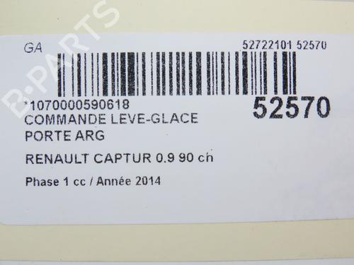 Used Left rear window switch RENAULT CAPTUR I (J5_, H5_) 0.9 TCe 90 (90 hp) 23868975