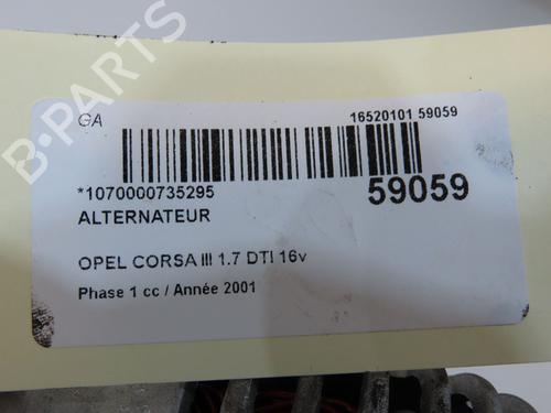 Used Alternator Alternator OPEL CORSA C (X01) 1.7 DTI (F08, F68) (75 hp) 33998701 33998701
