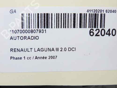Used Radio Radio RENAULT LAGUNA III (BT0/1) 2.0 dCi (BT01, BT08, BT09, BT0E, BT0K, BT12, BT1C, BT1D,... (150 hp) 39893882 39893882