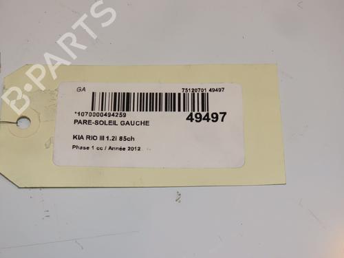 Left sun visor KIA RIO III (UB) 1.25 CVVT | BP16758160I1 