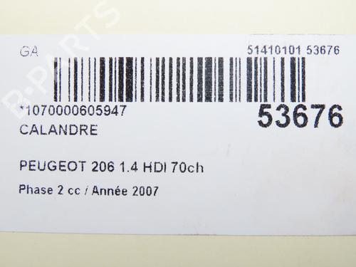 Used Grille PEUGEOT 206 Hatchback (2A/C) 1.4 HDi eco 70 (68 hp) 31962049