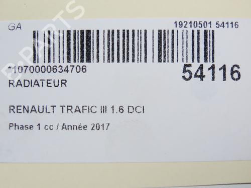 Water radiator RENAULT TRAFIC III Van (FG_) 1.6 dCi 125 (FGMH) | BP29601089M31 