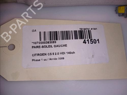 left-sun-visor-citroen-c5-iii-rd_-20-hdi-140-rdrhf8-rdrhfa-rdrha8-rdrhaj-16118599bj-2008-2009-2010-2011-2012-2013-2014-2015-2016-2017-11103989 main image