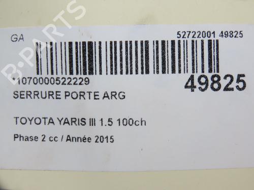 Rear left lock TOYOTA YARIS (_P13_) 1.5 Hybrid (NHP130_) | BP19326606C100 