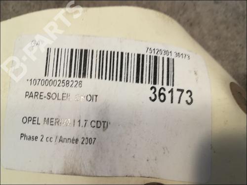Højre solskærm OPEL MERIVA A MPV (X03) 1.7 CDTI (E75) | BP9610729I2 