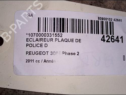 Licence plate light PEUGEOT 308 I (4A_, 4C_) 1.6 THP 16V | BP14880575I40 