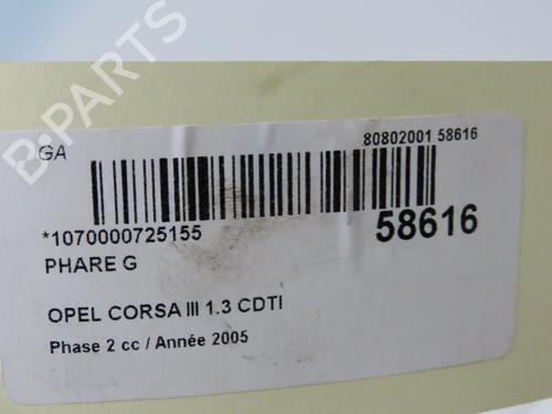 Left headlight OPEL CORSA C (X01) 1.3 CDTI (F08, F68) | BP36396274C28 - Image 5