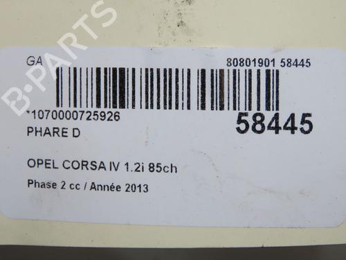 Right headlight OPEL CORSA D (S07) 1.2 (L08, L68) | BP33998915C29 - Image 5