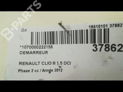 Starter RENAULT CLIO III (BR0/1, CR0/1) 1.5 dCi (BR0H, CR0H, CR1S, BR1S) | BP9609265M8 