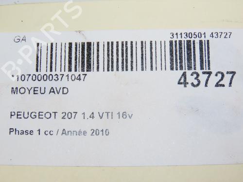 Left front steering knuckle PEUGEOT 207 (WA_, WC_) 1.4 16V | BP14875662M25 