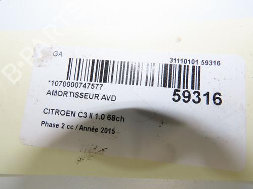 Used Right front shock absorber Right front shock absorber CITROËN JUMPY II Van 1.6 HDi 90 16V (90 hp) 36493878 36493878