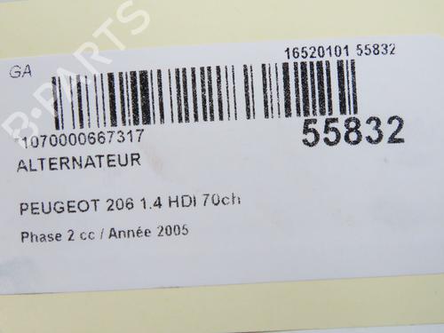 Alternator PEUGEOT 206 Hatchback (2A/C) 1.4 HDi eco 70 | BP31324624M7