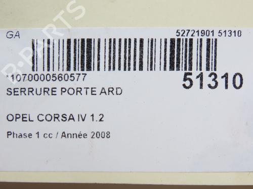 Rear right lock OPEL CORSA D (S07) 1.2 (L08, L68) | BP28969034C99 