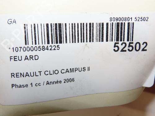 Used Right taillight RENAULT CLIO III (BR0/1, CR0/1) 1.5 dCi (C/BR0G, C/BR1G) (68 hp) 28832665