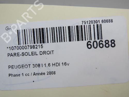 Used Right sun visor Right sun visor 38571250 38571250