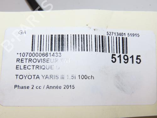 Left mirror TOYOTA YARIS (_P13_) 1.5 Hybrid (NHP130_) | BP29318789C26 