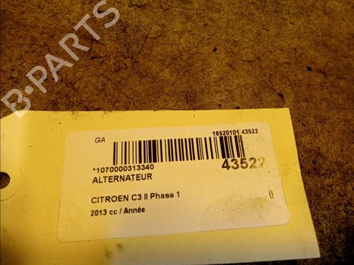 Used Alternator CITROËN C3 II (SC_) 1.1 i (60 hp) 9821658