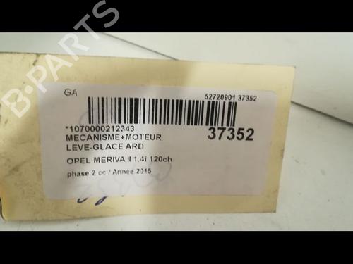 Used Rear right window mechanism OPEL MERIVA B MPV (S10) 1.4 (75) (120 hp) 9604971