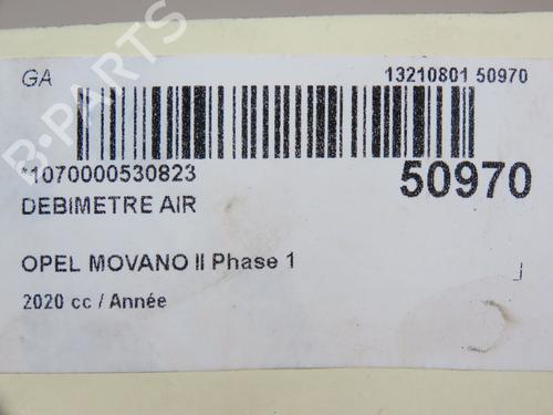 Mass air flow sensor OPEL MOVANO B Van (X62) 2.3 CDTI RWD (FV) | BP23144885M95 