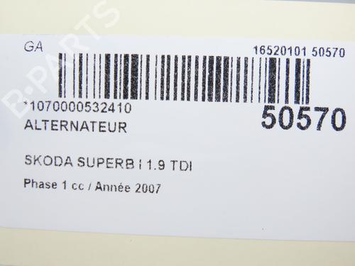 Alternator SKODA SUPERB I (3U4) 1.9 TDI | BP28967049M7