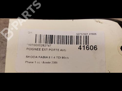 Front left exterior door handle SKODA FABIA II (542) 1.4 TDI | BP9614413C128 