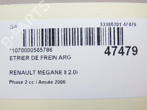 Left rear brake caliper RENAULT MEGANE II (BM0/1_, CM0/1_) 2.0 Renault Sport | BP28830054M107