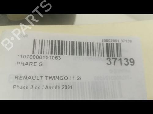 Used Left headlight RENAULT TWINGO I (C06_) 1.2 (C066, C068) (58 hp) 9600686