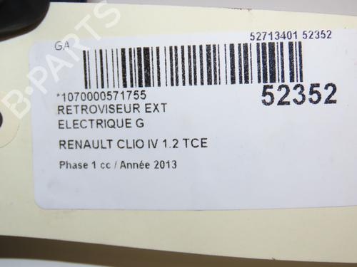 Left mirror RENAULT CLIO IV Grandtour (KH_) 1.2 TCe 120 (KHM0) | BP28831449C26 