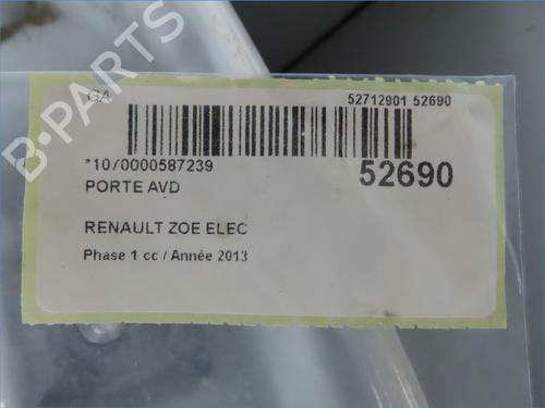 Dør højre fortil RENAULT ZOE (BFM_) ZOE (88 hp) 28968558