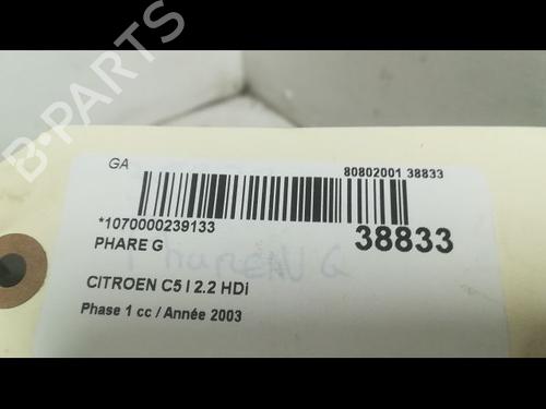 Used Left headlight CITROËN C5 I (DC_) 2.2 HDi (DC4HXB, DC4HXE) (133 hp) 9608551