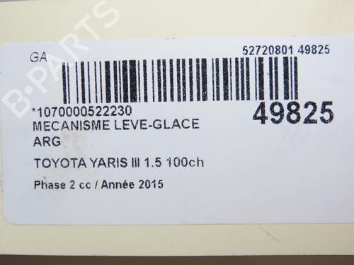 Used Rear left window mechanism TOYOTA YARIS (_P13_) 1.5 Hybrid (NHP130_) (101 hp) 19326597